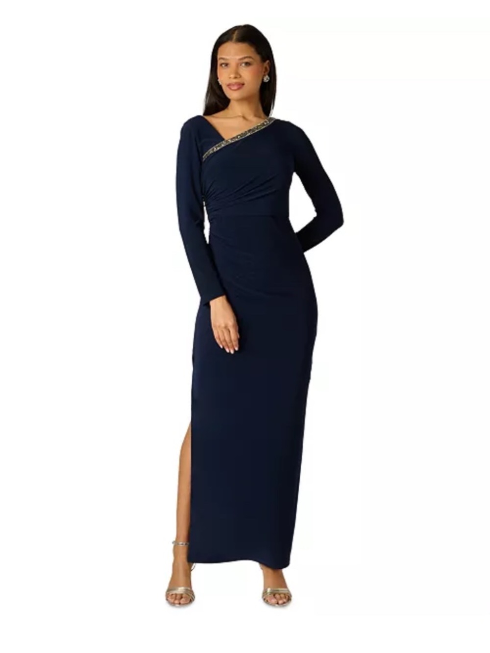 Adrianna Papell Formal Navy long sleeve gown size 2